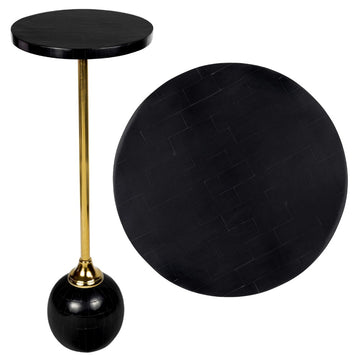 Evelyn 26" Modern Glam Metal/Resin Mosaic Pedestal Drink Table